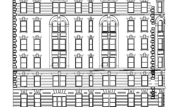 Levé de façades pour relevé architectural de bâtiment