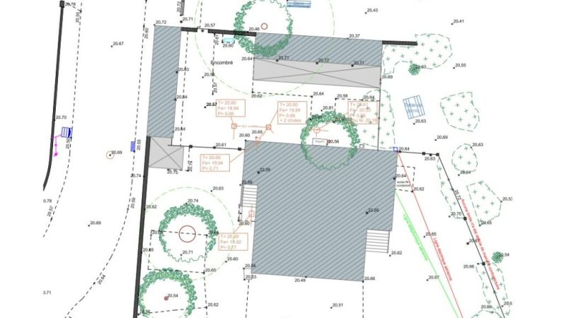 Plans topographiques et documents techniques AutoCAD pour chantier en Afrique